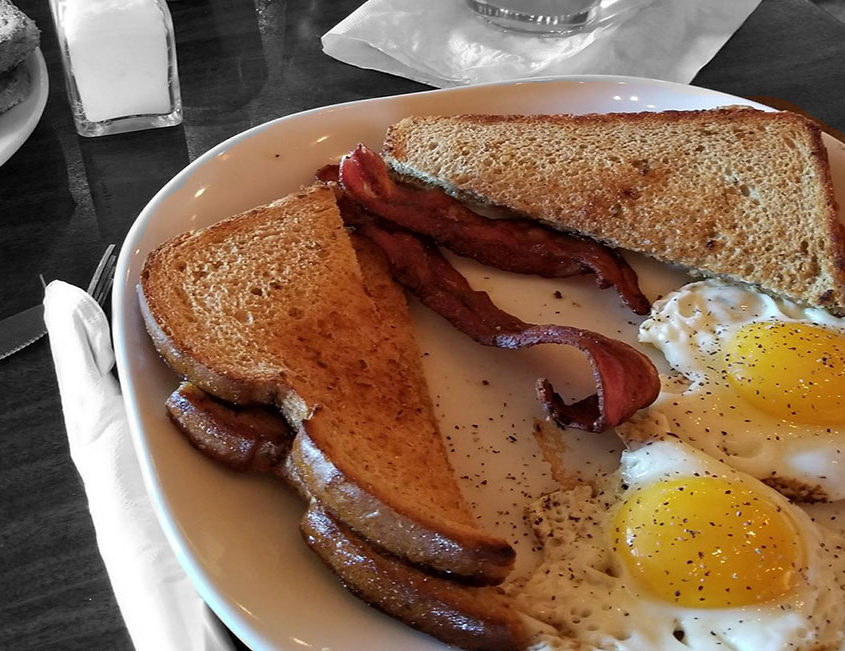 The Bourbon Bar and Grill Bacon and Eggs Breakfast